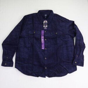Gap Shirt Mens XXL Eclipse Blue Corduroy Button Up Long Sleeve New